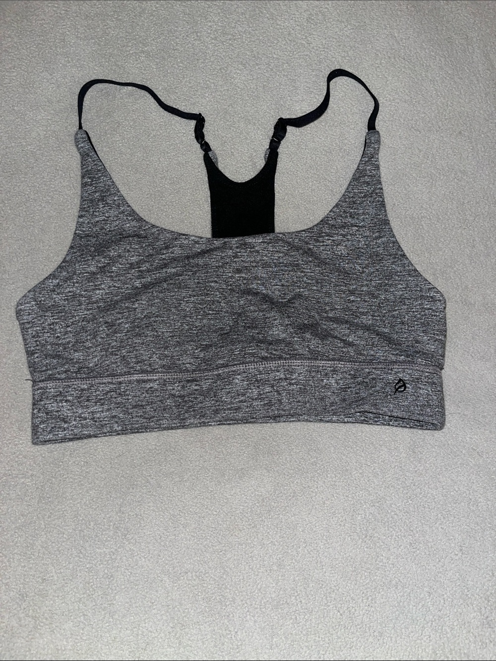 P'tula Grey Seamless Racerback Sports Bra